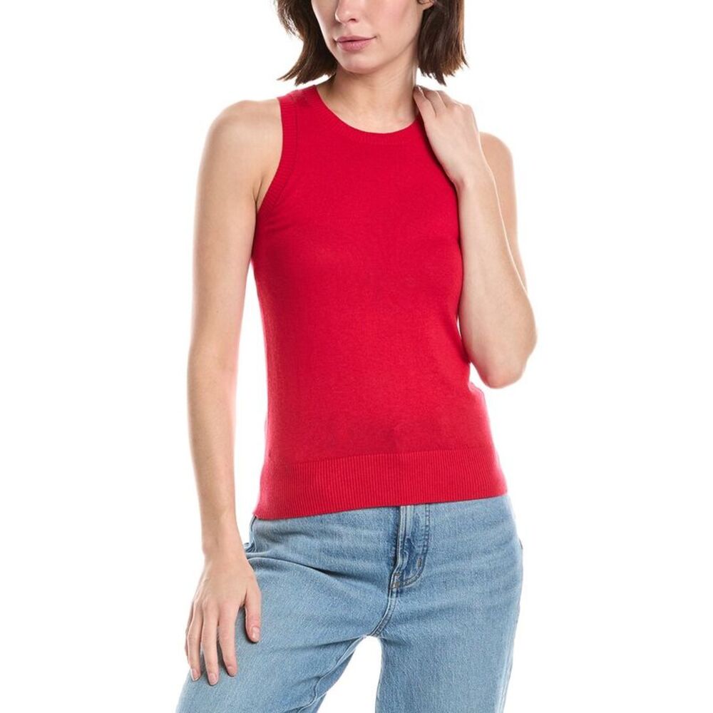 Minnie Rose Womens  Cashmere-Blend Tank Top, Red